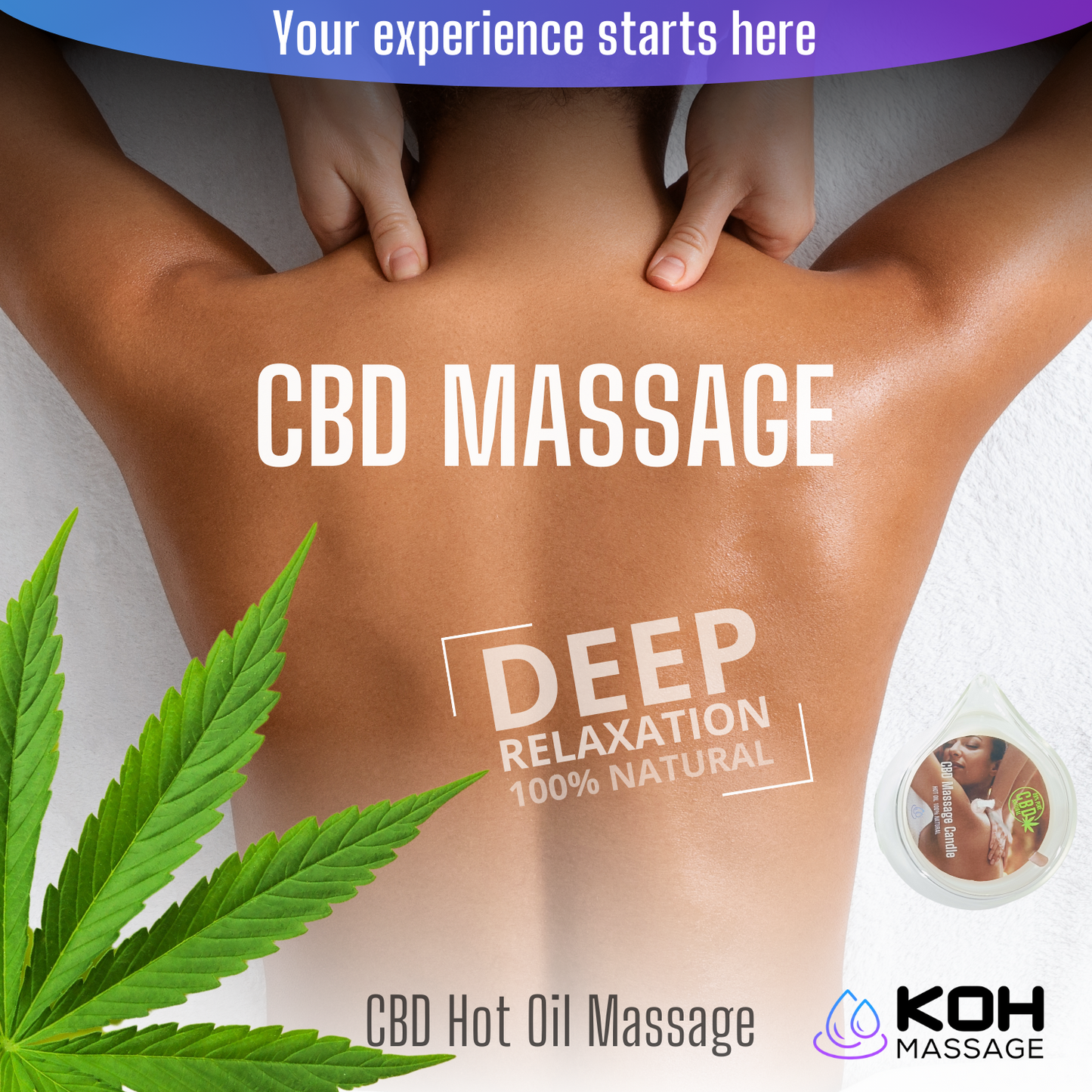 CBD massage Candle - เทียนนวด CBD - Hot Oil - 150 ml - CBD 1300mg
