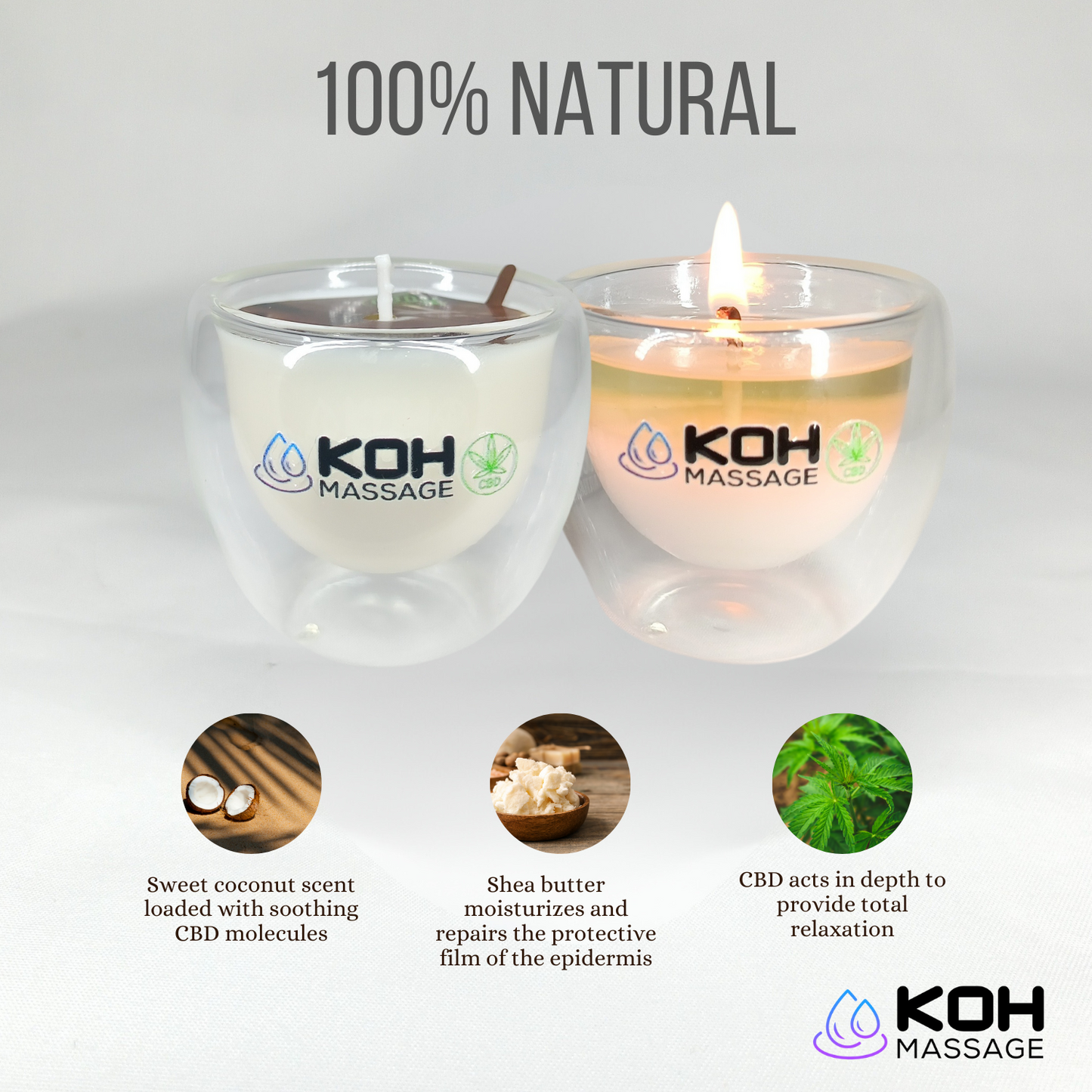 CBD massage Candle - เทียนนวด CBD - Hot Oil - 70 ml - CBD 500mg