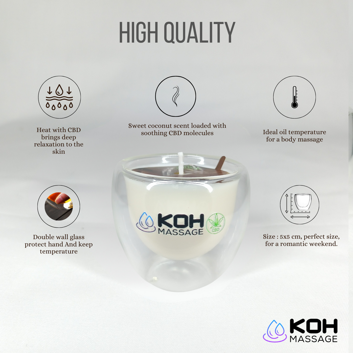 CBD massage Candle - เทียนนวด CBD - Hot Oil - 70 ml - CBD 500mg