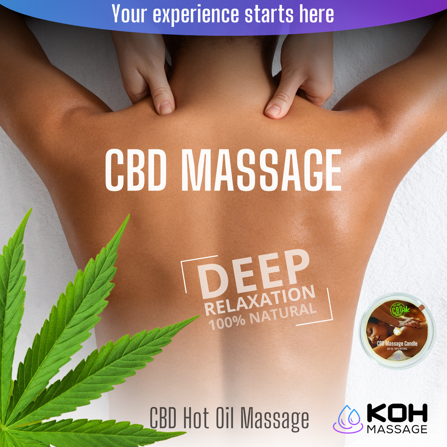 CBD massage Candle - เทียนนวด CBD - Hot Oil - 70 ml - CBD 500mg