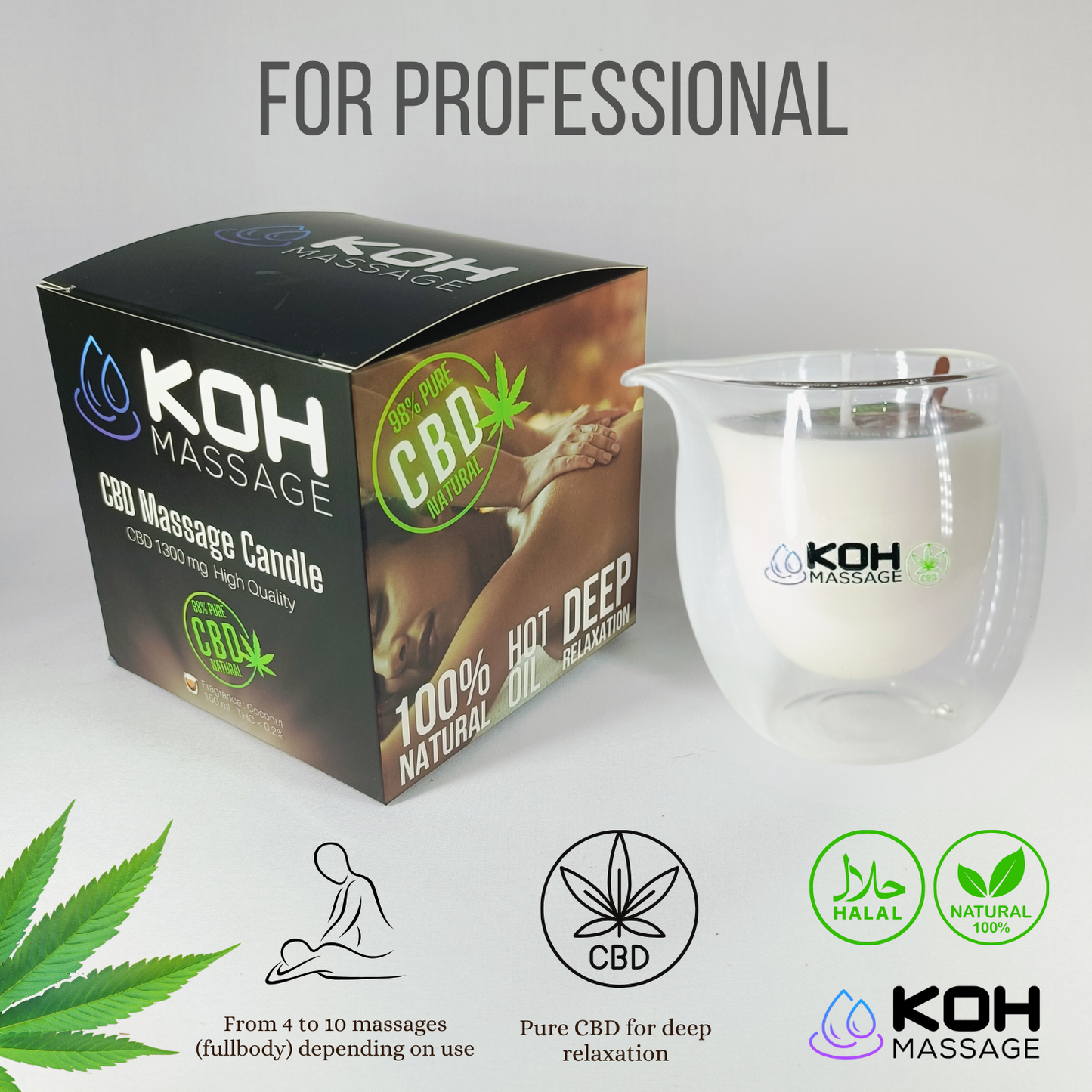 CBD massage Candle - เทียนนวด CBD - Hot Oil - 150 ml - CBD 1300mg