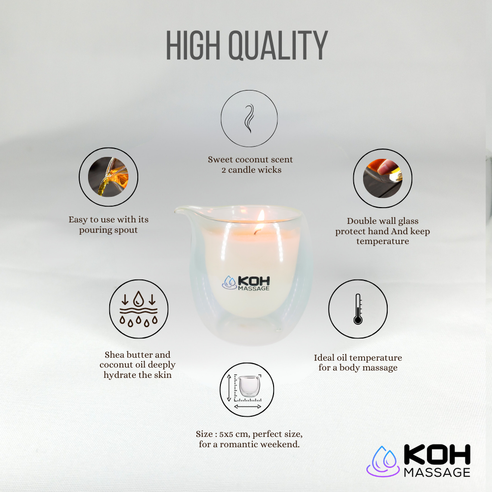 Hot Oil Massage Candle - เทียนนวดน้ำมันร้อน - 150ml - Coconut - Shea Butter - Sweet RELAXATION