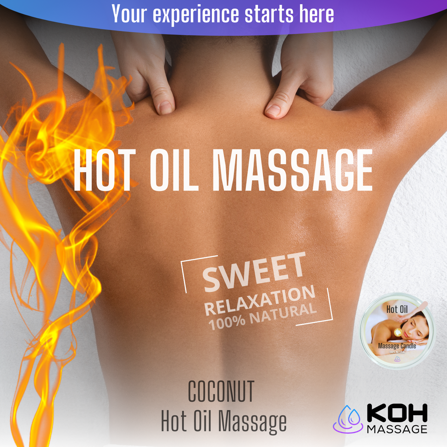 Hot Oil Massage Candle - เทียนนวดน้ำมันร้อน - 70ml - Coconut - Shea Butter - Sweet RELAXATION