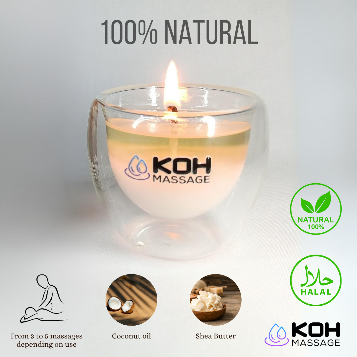 Hot Oil Massage Candle - เทียนนวดน้ำมันร้อน - 70ml - Coconut - Shea Butter - Sweet RELAXATION