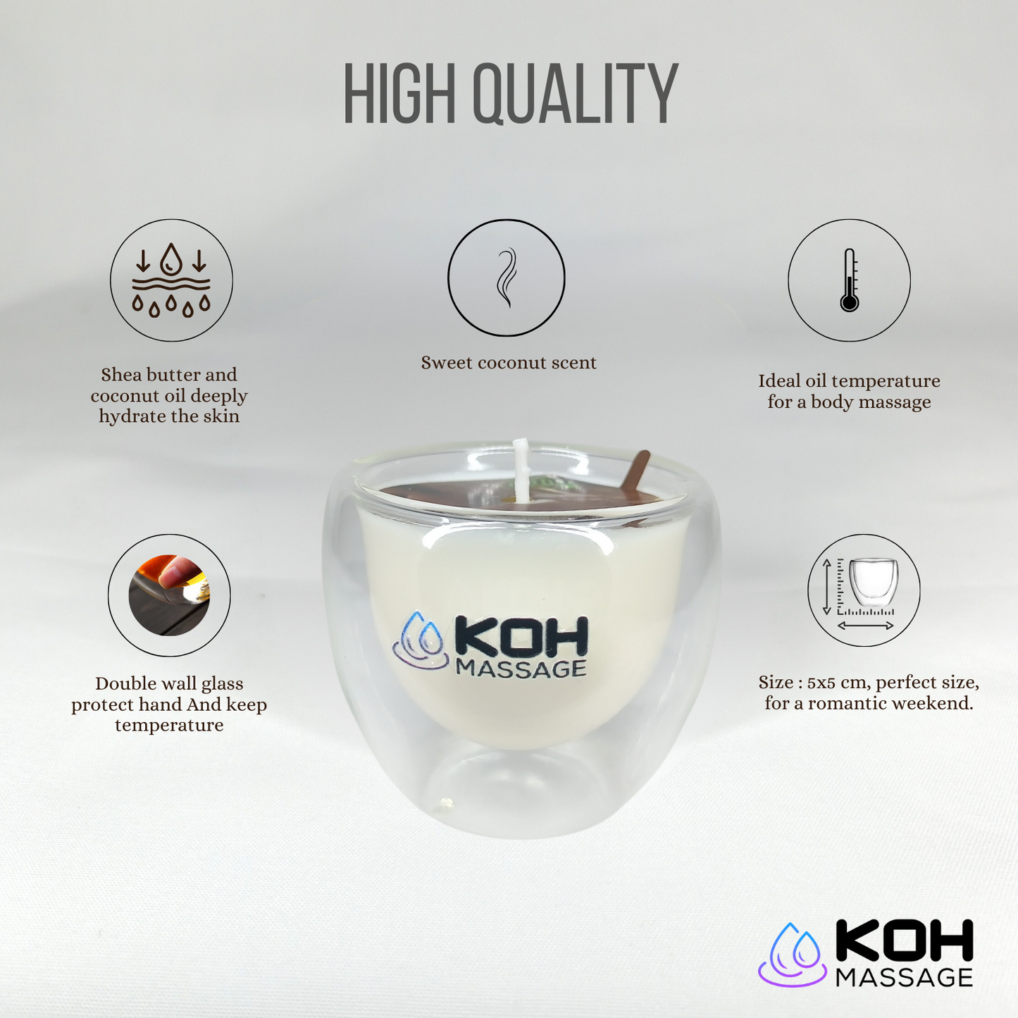 Hot Oil Massage Candle - เทียนนวดน้ำมันร้อน - 70ml - Coconut - Shea Butter - Sweet RELAXATION