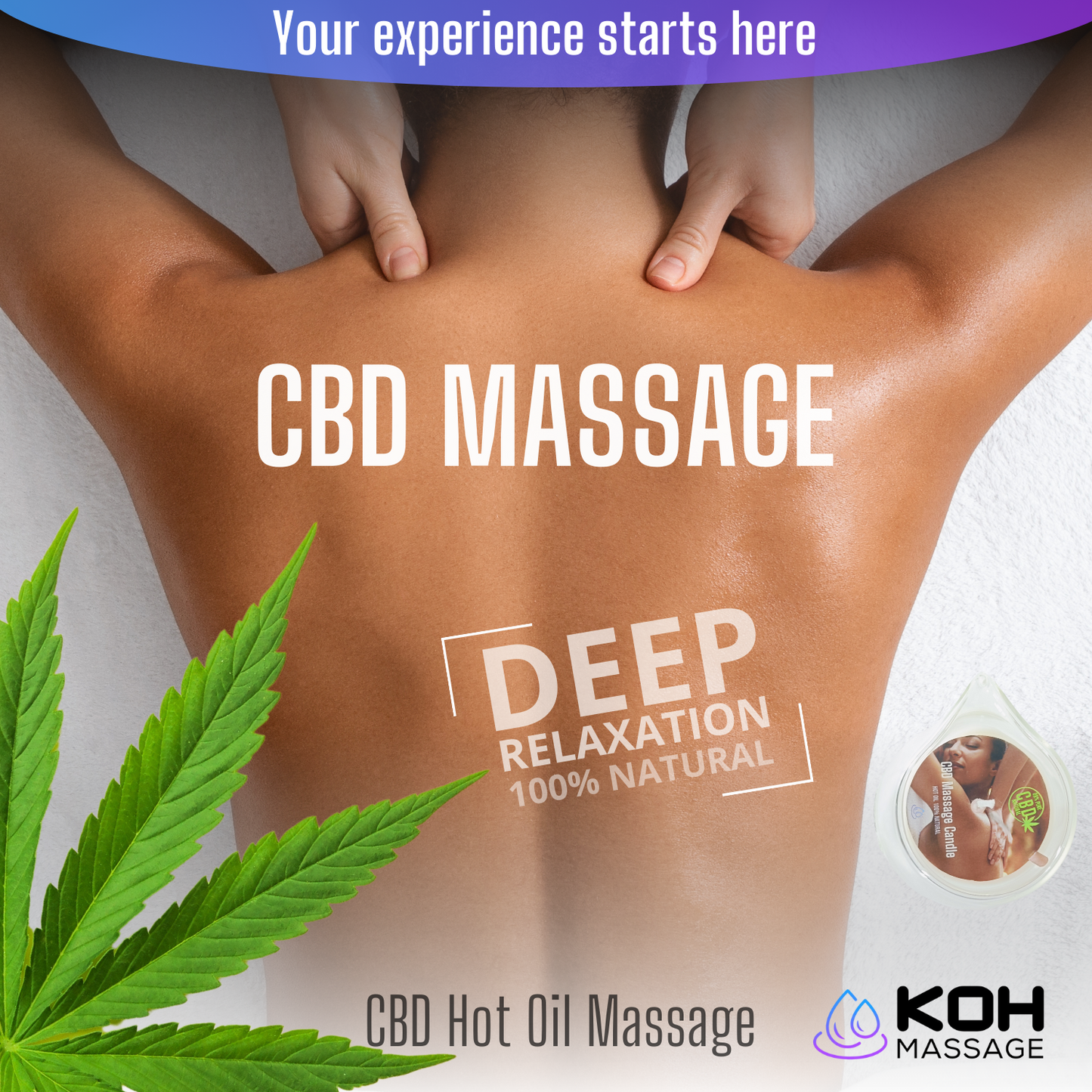 Rawai : CBD Full Body Massage – Premium Hot Oil Candle – Deep Relaxation